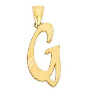 10k Real Solid Gold G Initial Pendant for Necklace - Personalized Jewelry Gifts